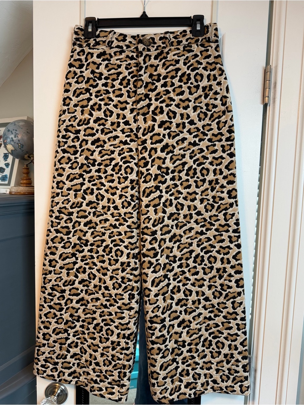 Anthropology Maeve Ettie Leopard Print Wide Leg Pants - Tan & Black EUC